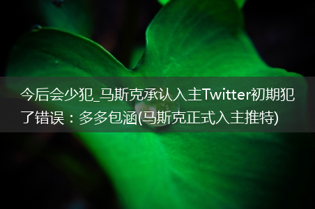 今后会少犯_马斯克承认入主Twitter初期犯了错误：多多包涵(马斯克正式入主推特)