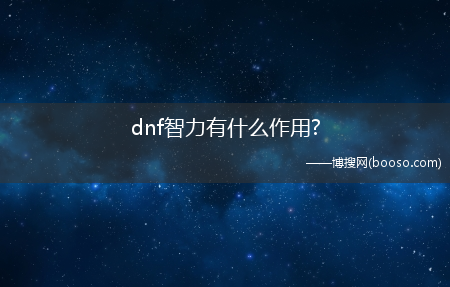 dnf智力有什么作用?