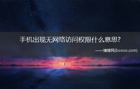 手机出现无网络访问权限什么意思?