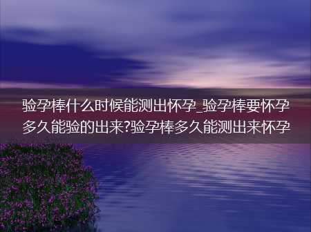 验孕棒什么时候能测出怀孕_验孕棒要怀孕多久能验的出来?验孕棒多久能测出来怀孕