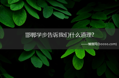 邯郸学步告诉我们什么道理?