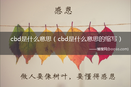 cbd是什么意思的缩写_cbd是什么意思?(cbd)