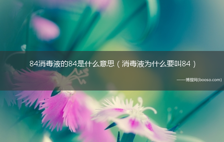 消毒液为什么要叫84_84消毒液的84是什么意思_?(84消毒液中的84是什么意思)