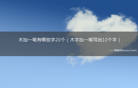 木字加一笔写出10个字_木加一笔有哪些字20个?(木加一笔有哪些字20个)