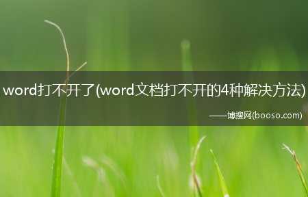 word文档打不开的4种解决办法步骤_word打不开了(word无法打开)