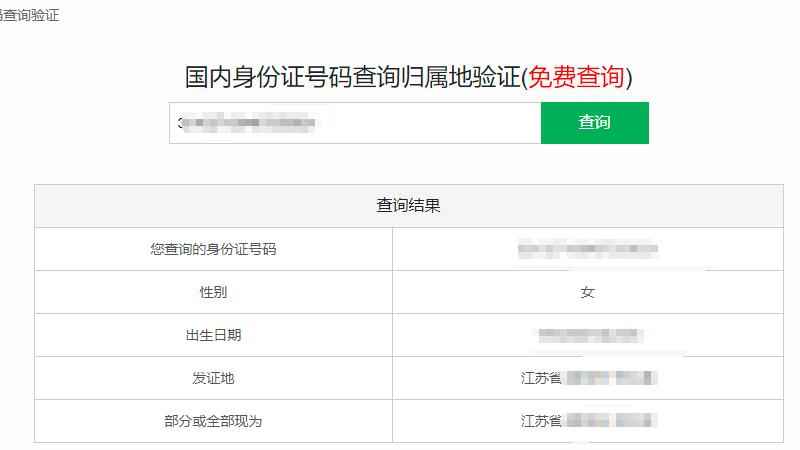 输入身份证号码查询个人信息(Google Chrome 100.4896)