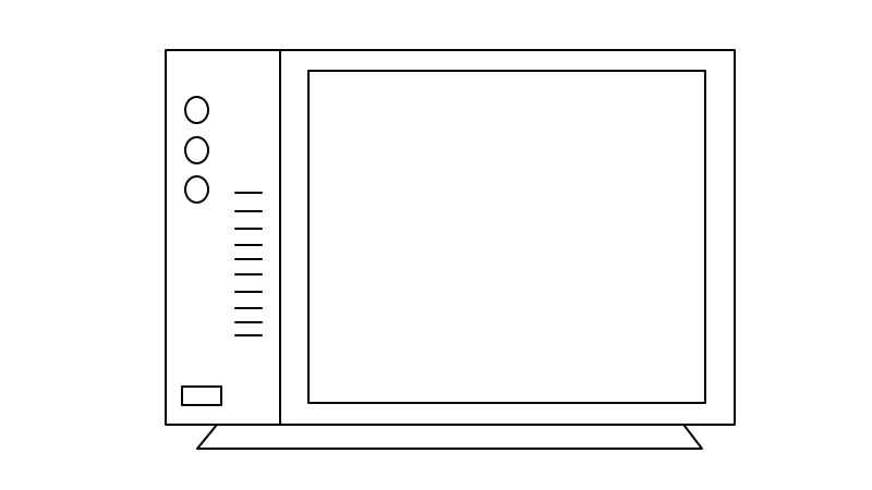 电视简笔画(电视平面轮廓怎么设计)