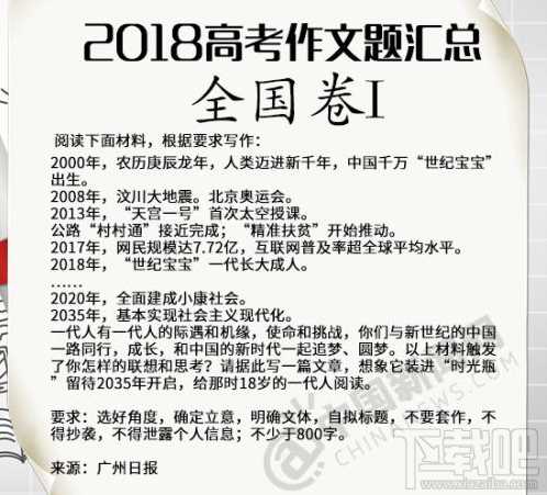 2018年全国各地高考语文作文题目汇总一览