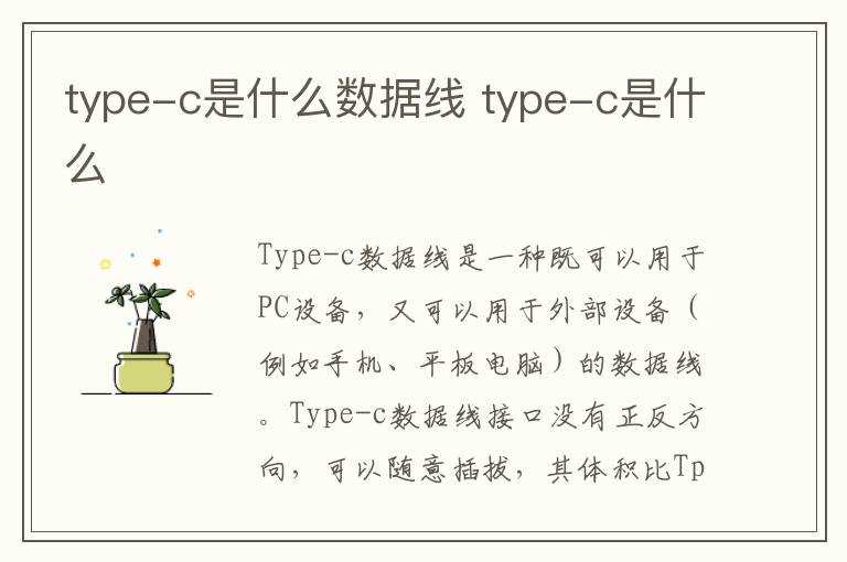 type-c是什么?type-c是什么数据线(type-c)