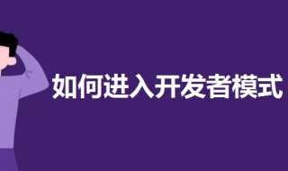 进入开发者模式的教程?怎么进入开发者模式?(如何进入开发者模式)