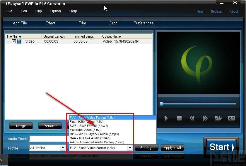 4Easysoft SWF to FLV Converter转换视频格式的方法