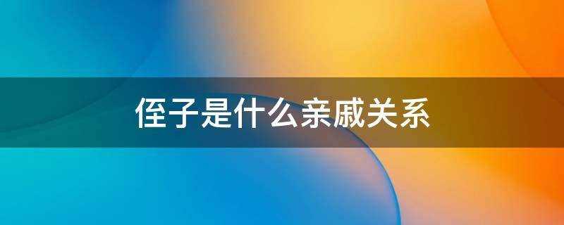 外甥和侄子是什么亲戚关系(侄子是什么亲戚关系)?