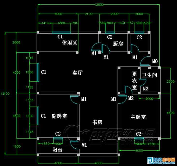 教你怎么用CAD绘制室内平面图