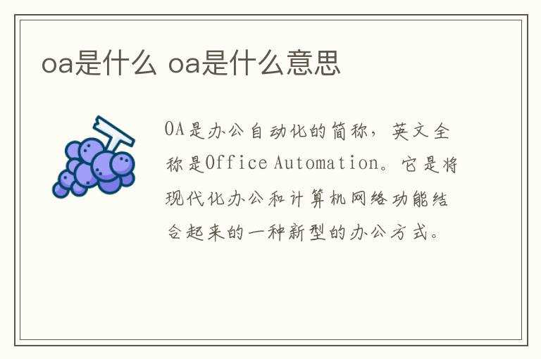 oa是什么意思?oa是什么(oa是什么意思)