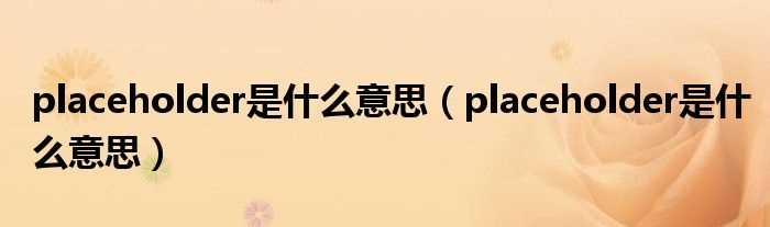 placeholder是什么意思_placeholder是什么意思?(placeholder)