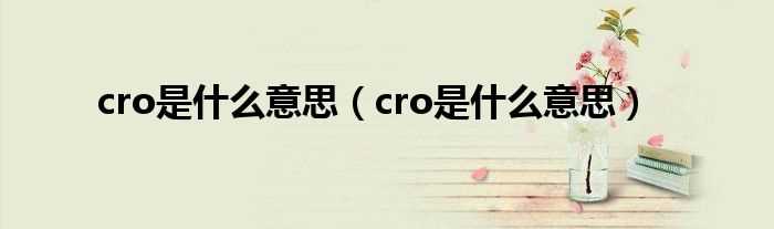 cro是什么意思_cro是什么意思?(cro)