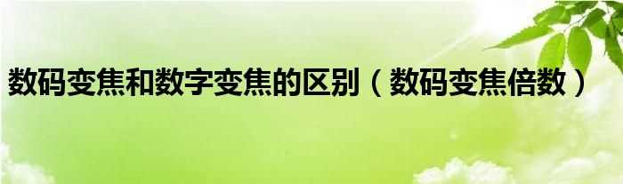 数码变焦倍数_数码变焦和数字变焦的区别(数码变焦)