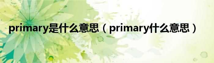 primary什么意思_primary是什么意思?(primary是什么意思)