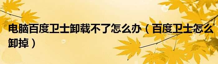 百度卫士怎么卸掉_电脑百度卫士卸载不了怎么办?(百度卫士怎么卸载)