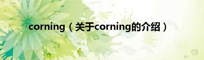 关于corning的介绍_corning(corning)