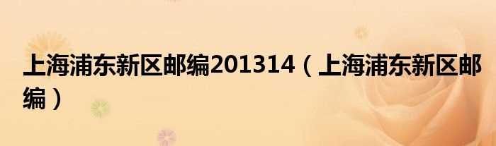 上海浦东新区邮编_上海浦东新区邮编201314(浦东新区邮编)