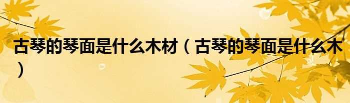 古琴的琴面是什么木_古琴的琴面是什么木材?(古琴的琴面)