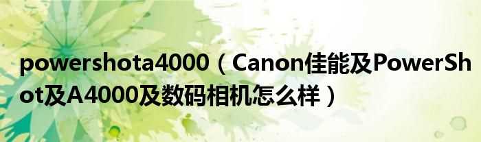 Canon佳能及PowerShot及A4000及数码相机怎么样_powershota4000?(powershota4000)