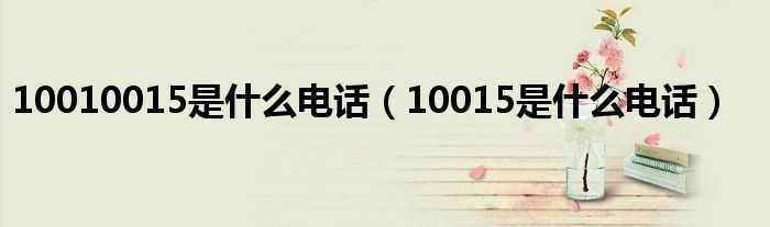 10015是什么电话_10010015是什么电话?(10015)