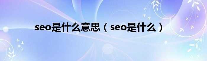 seo是什么_seo是什么意思?(seo是什么意思)