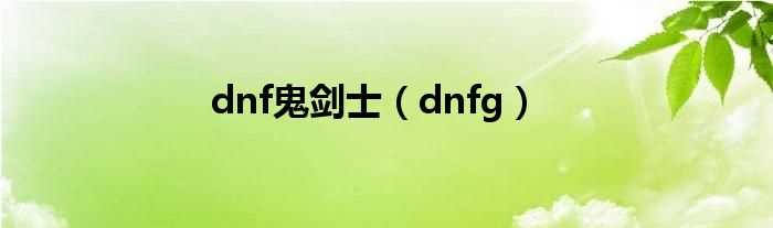 dnfg_dnf鬼剑士(dnf g)