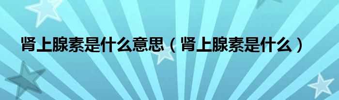 肾上腺素是什么_肾上腺素是什么意思?(肾上腺素)