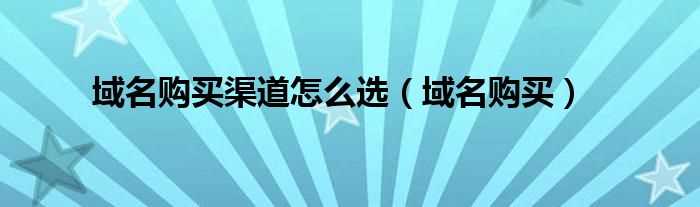 域名购买_域名购买渠道怎么选?(购买域名)