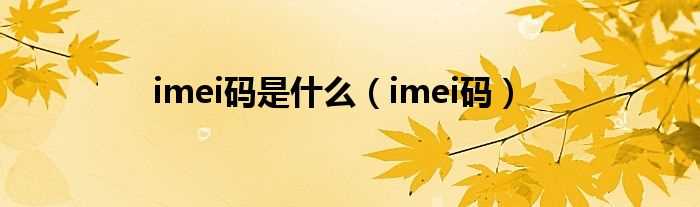 imei码_imei码是什么?(imei码)