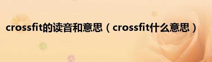 crossfit什么意思_crossfit的读音和意思?(crossfit)