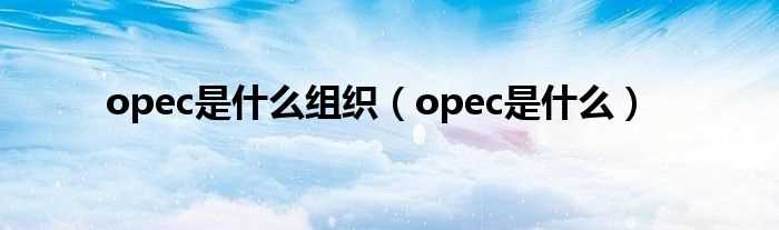 opec是什么_opec是什么组织?(opec)