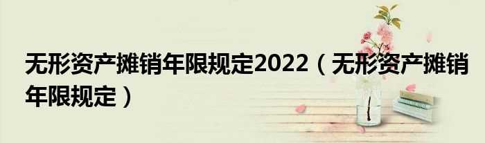 无形资产摊销年限规定_无形资产摊销年限规定2022(无形资产摊销)