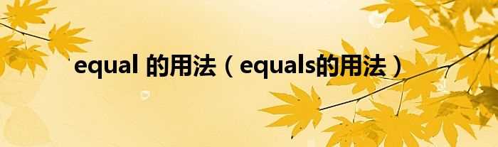 equals的用法_equal_的用法(equals)