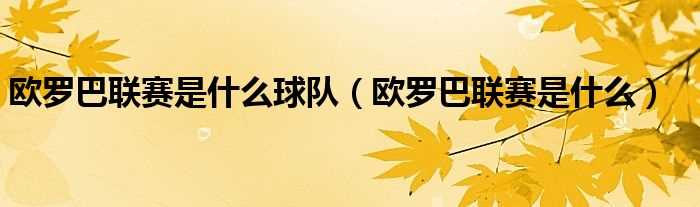 欧罗巴联赛是什么_欧罗巴联赛是什么球队?(欧罗巴联赛)