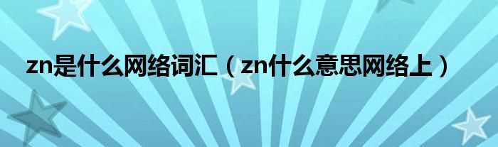 zn什么意思网络上_zn是什么网络词汇?(zn)