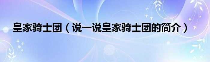 说一说皇家骑士团的简介_皇家骑士团(皇家骑士团)