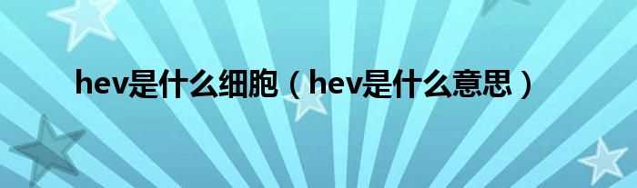 hev是什么意思_hev是什么细胞?(hev)