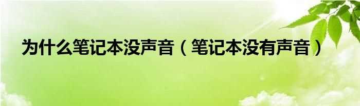 笔记本没有声音_为什么笔记本没声音?(笔记本电脑没有声音)