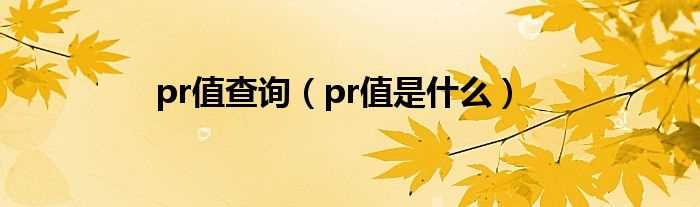 pr值是什么_pr值查询?(pr值查询)