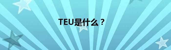 TEU是什么？?(TEU)