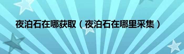 夜泊石在哪里采集_夜泊石在哪获取?(夜泊石在哪里采集)