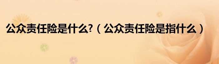 公众责任险是指什么_公众责任险是什么?(公众责任险)