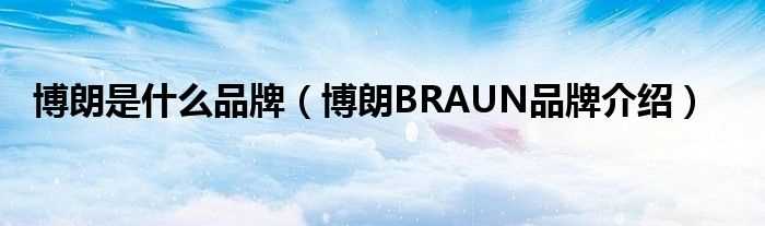 博朗BRAUN品牌介绍_博朗是什么品牌?(博朗)