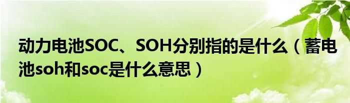 蓄电池soh和soc是什么意思_动力电池SOC、SOH分别指的是什么?(soh)