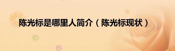 陈光标现状_陈光标是哪里人简介?(陈光标)