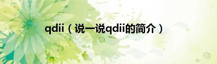 说一说qdii的简介_qdii(qdii)